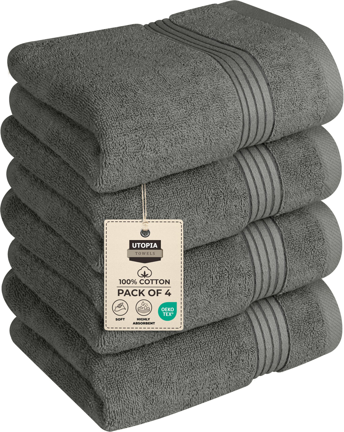 Utopia Towels 6 Piece Hand Towels Set, 16x28 in, 100% Cotton, Turquoise
