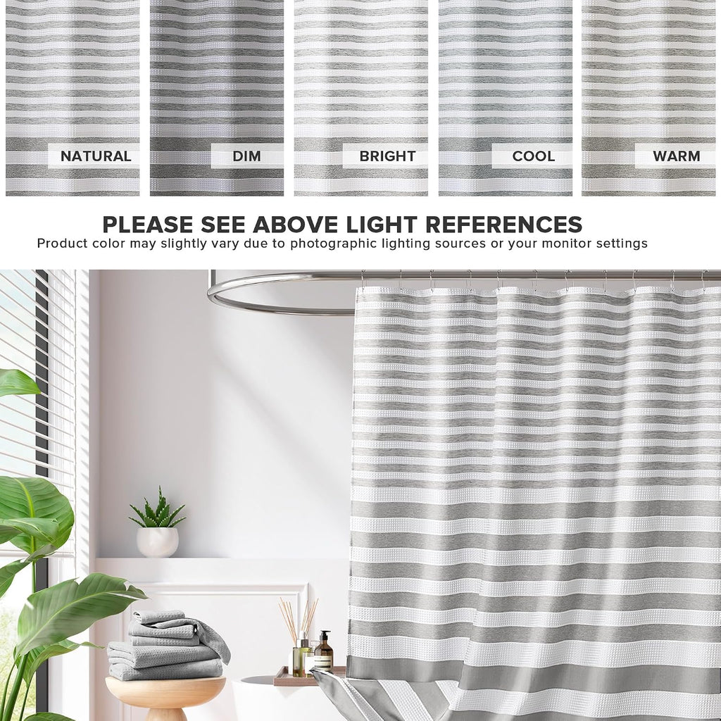 Madison Park Standard Shower Curtain for Bathroom, Grey Ombre, 72" x 72"