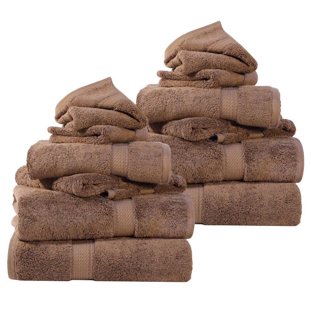 SUPERIOR Egyptian Cotton Plush & Absorbent, Hand Towel Set of 4, Cream