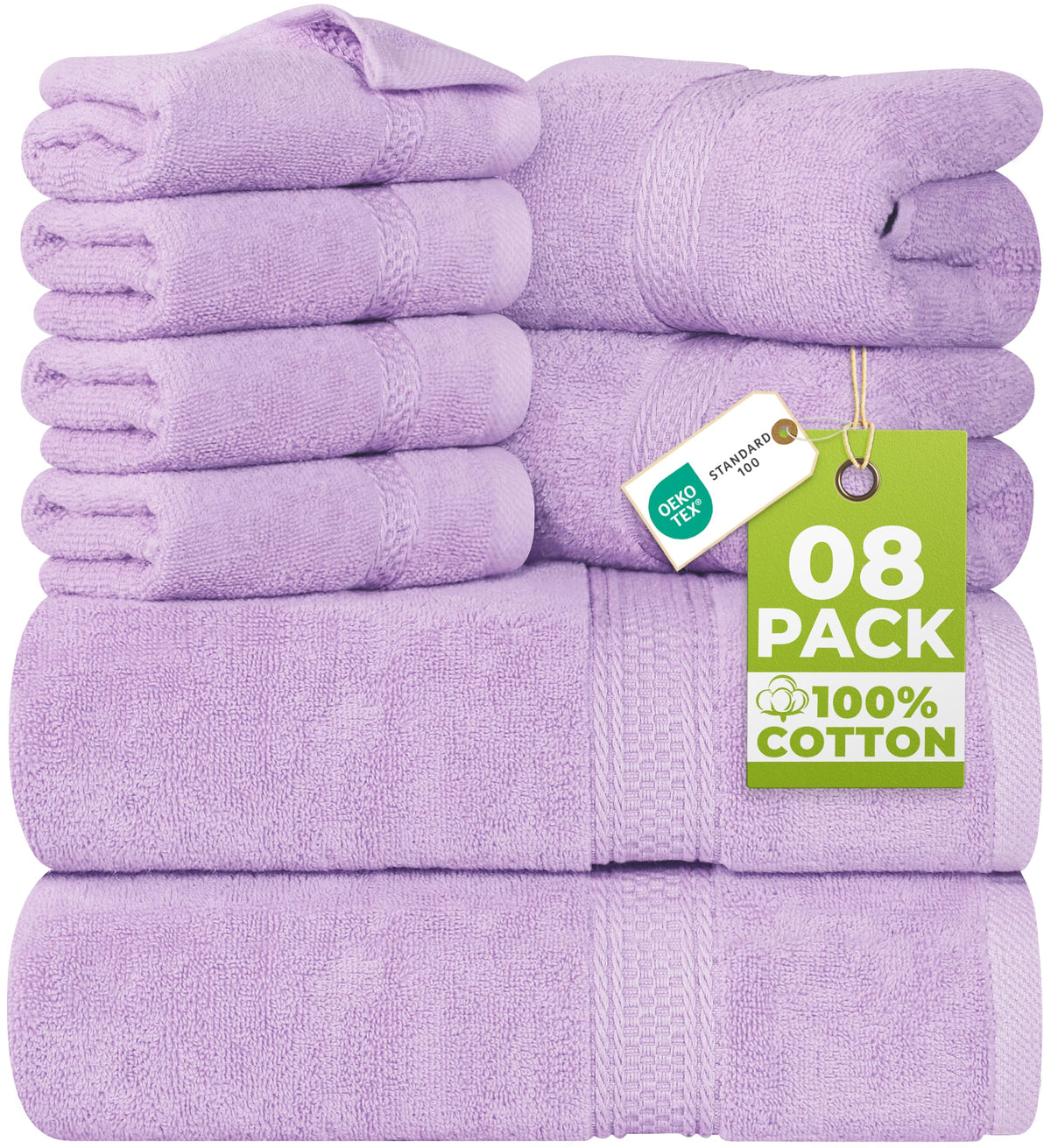 Utopia Towels 8 Piece Majestic Plush Luxury Towel Set, Cotton, Sage Green