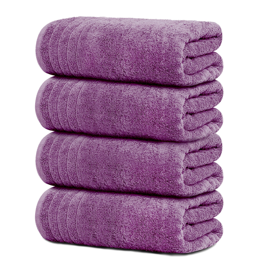 Tens Towels 4 Piece Extra Large Bath Towels 30 x 60 Inches, Beige