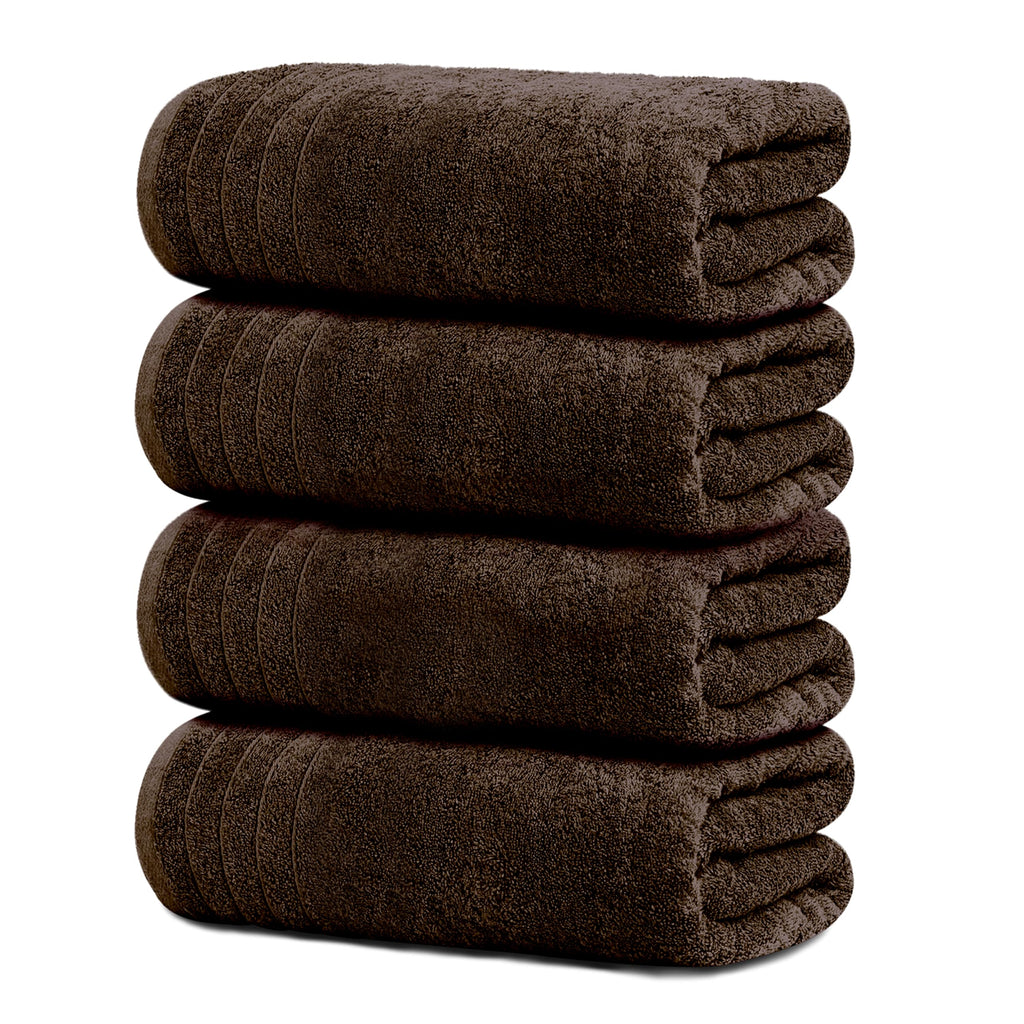 Tens Towels 4 Piece Extra Large Bath Towels 30 x 60 Inches, Dark Grey