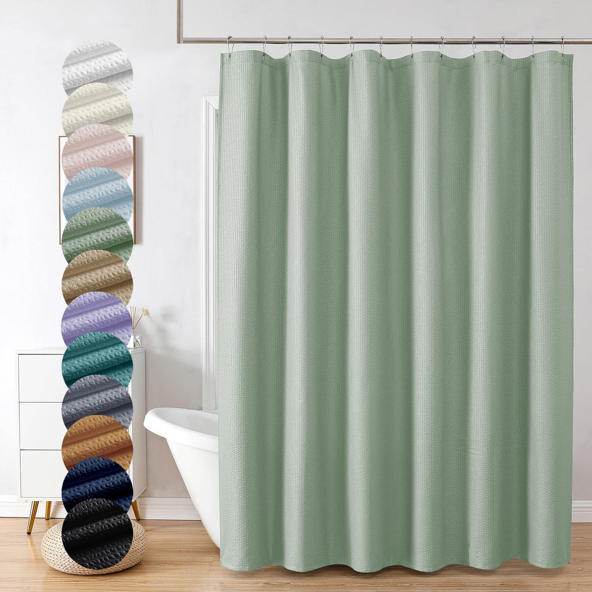 OVZME Berry Cute Shower Curtain, Embossed Textured Fabric Shower Curtain for Bathroom - Soft Cloth & Hotel Spa Luxury, Water Repellent, Machine Washable Shower Curtain, 72X72, Lemon Yellow