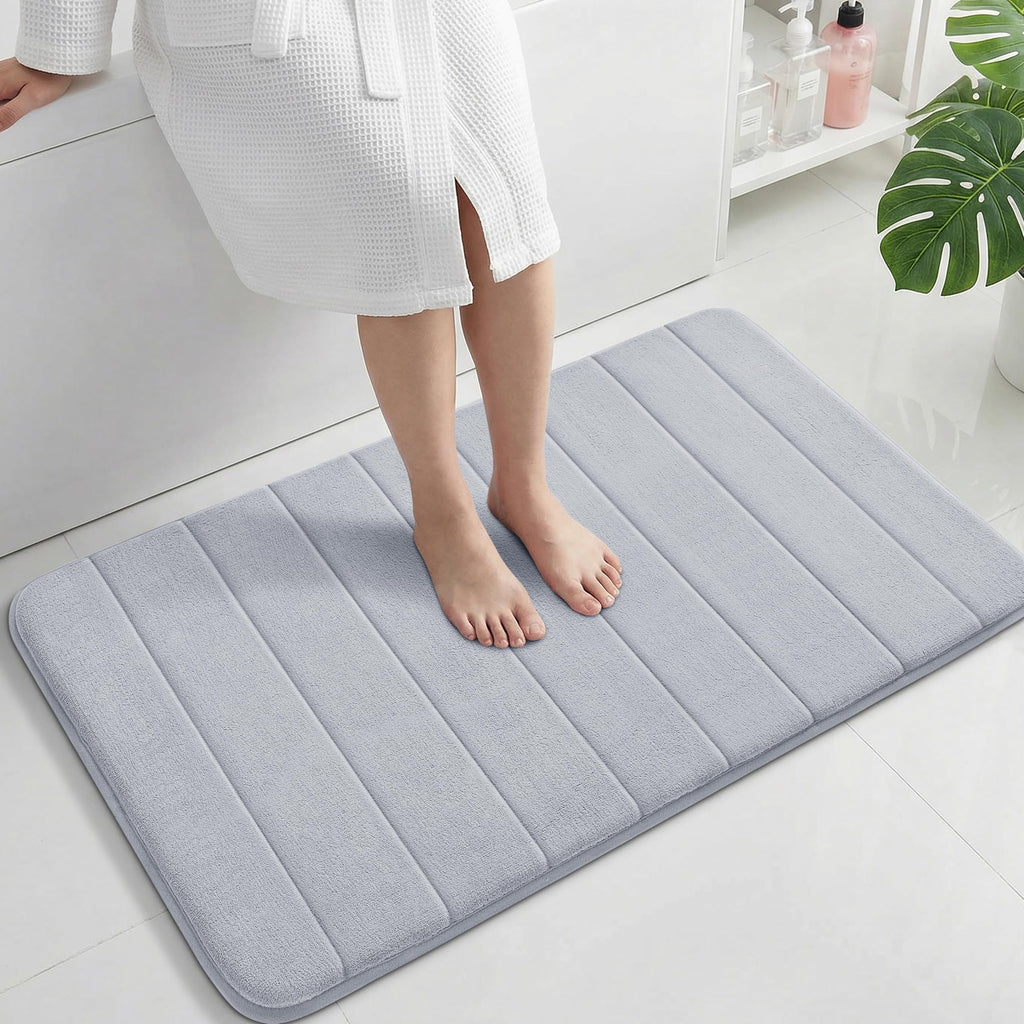 Yimobra Memory Foam Bath Mat, Super Soft & Absorbent Bathroom Rug, Grey
