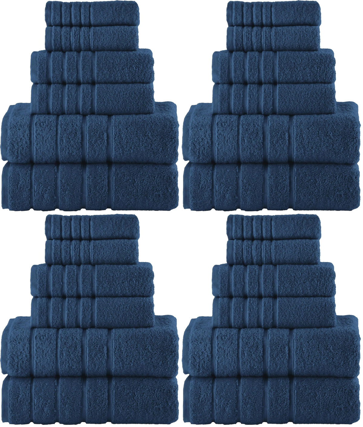 Elegant Comfort 4 Lines Viscose Stripe 6-Piece Premium Towel Set - 100% Turkish Cotton High Absorbent Luxury Bathroom Towels – Includes 2 Washcloths, 2 Hand Towels and 2 Bath Towels Set, Gold