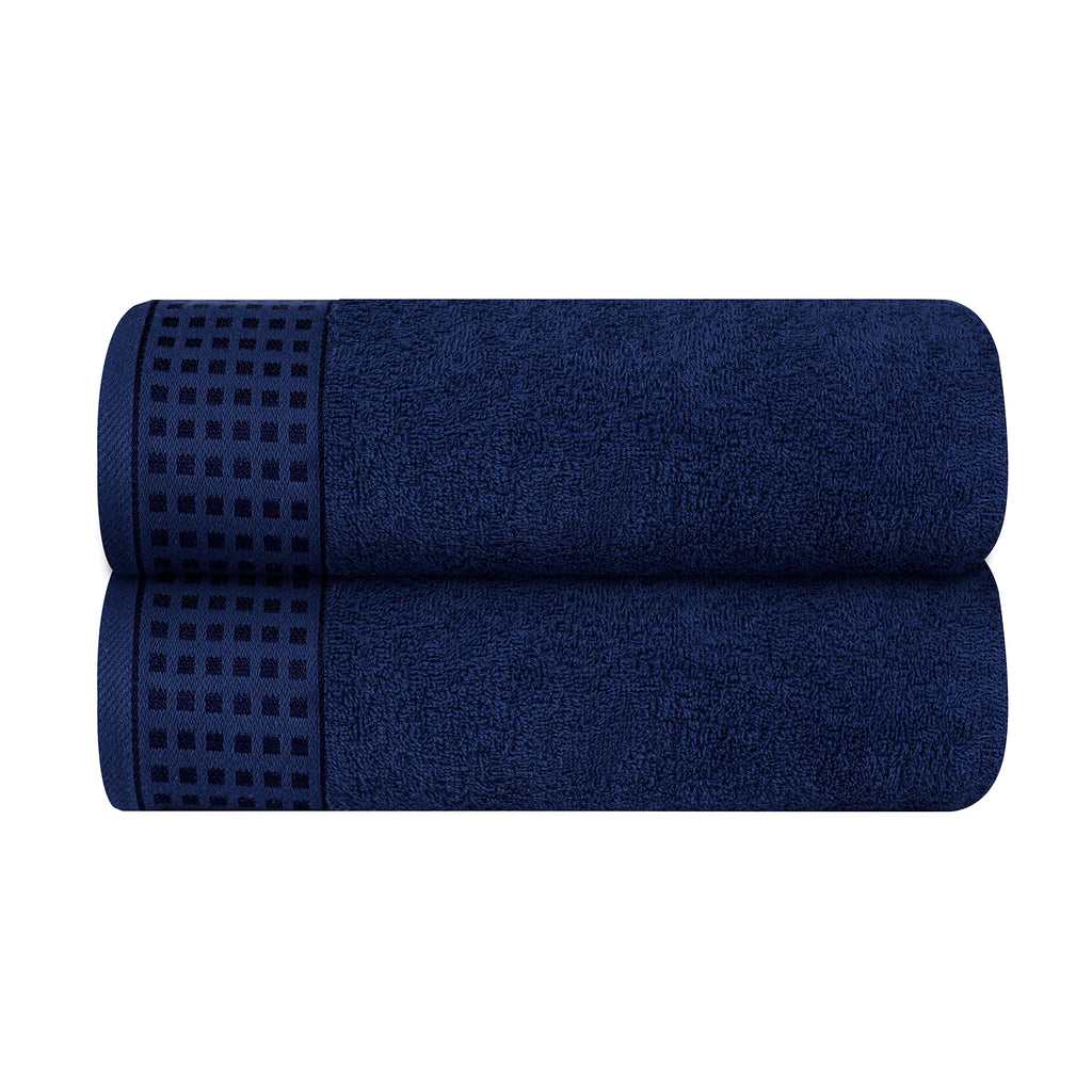 GLAMBURG 100% Cotton 2 Pack Oversized Bath Towel Set 28x55 Inches, Ultra Soft Highly Absorbant Compact Quickdry & Lightweight Large Bath Towels, Ideal for Gym Travel Camp Pool - Black