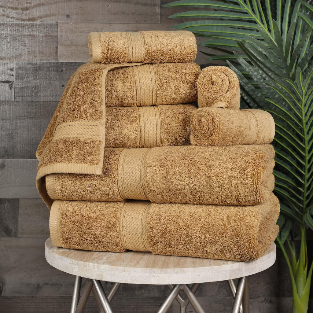 SUPERIOR Egyptian Cotton Plush & Absorbent, Hand Towel Set of 4, Cream