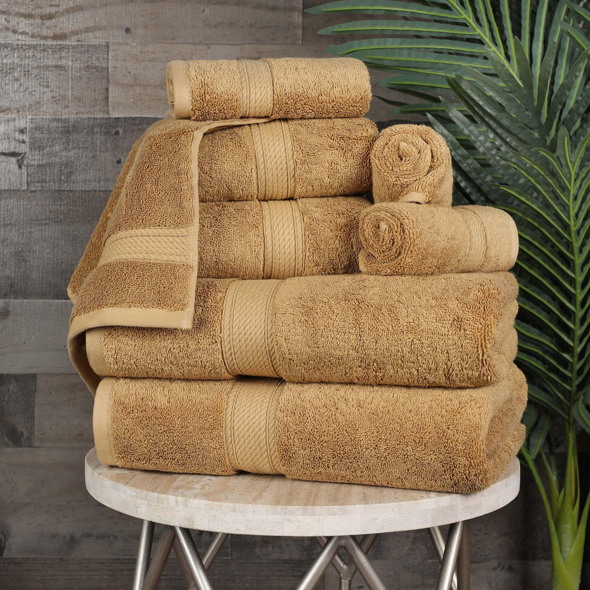 SUPERIOR Egyptian Cotton Plush & Absorbent, Hand Towel Set of 4, Cream