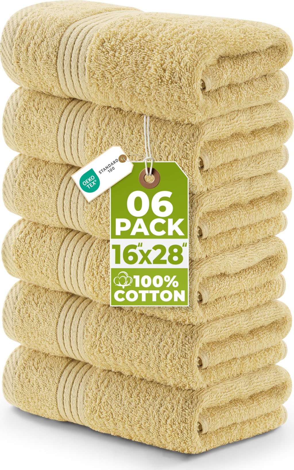 Utopia Towels 6 Piece Hand Towels Set, 16x28 in, 100% Cotton, Turquoise