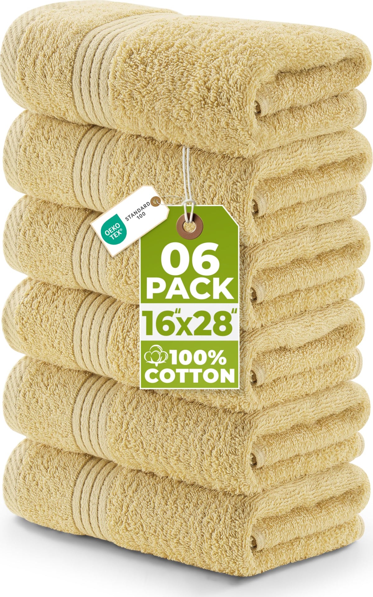 Utopia Towels 6 Piece Hand Towels Set, 16x28 in, 100% Cotton, Turquoise