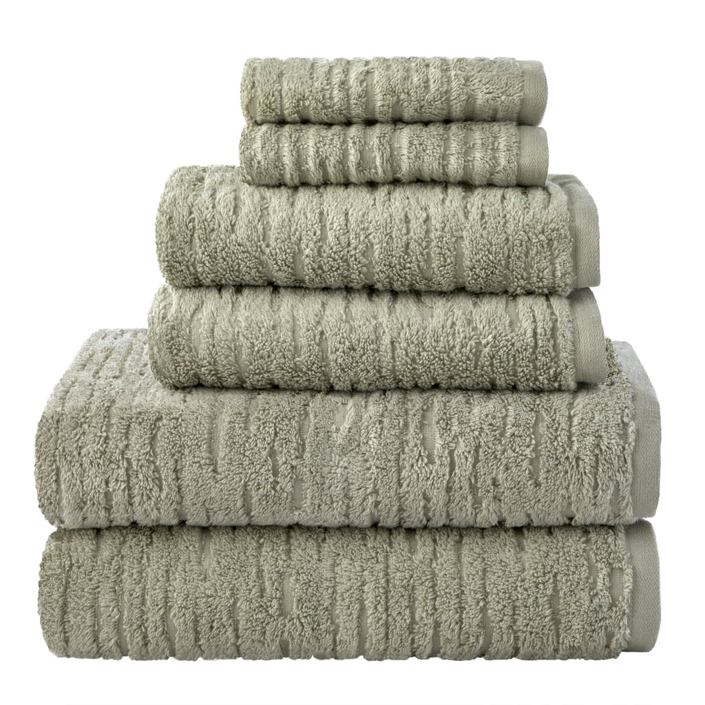 SKL Home CloudSoft Bath Towel Set, 6-Piece, 100% Cotton Luxury, Oatmeal