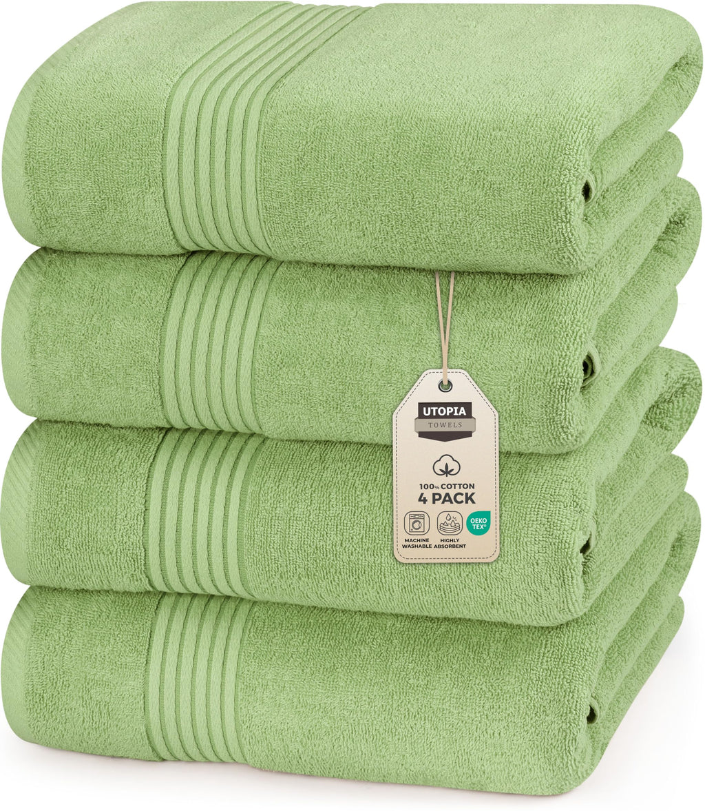 Utopia Towels Luxurious Bath Towels Set, 27x54 in, 4 Pack, Soft, White