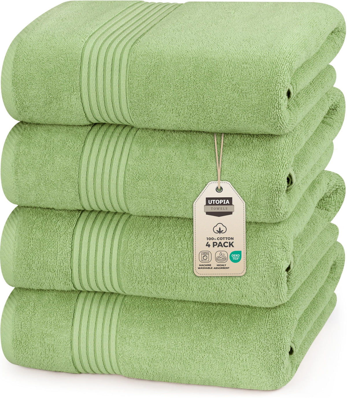 Utopia Towels Luxurious Bath Towels Set, 27x54 in, 4 Pack, Soft, White