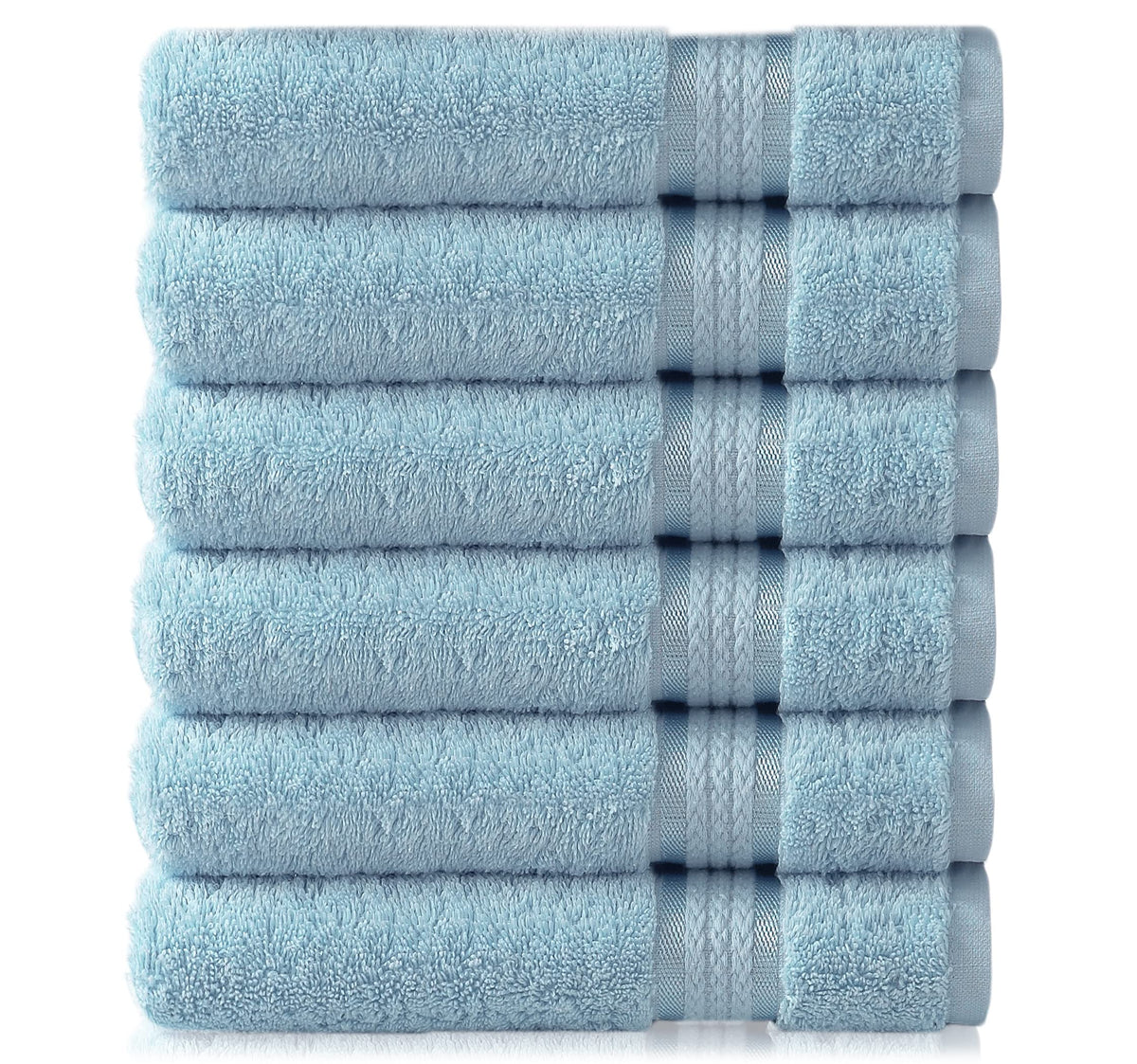 COTTON CRAFT Ultra Soft Hand Towels - 6 Pack 100% Ringspun Cotton Towel Set