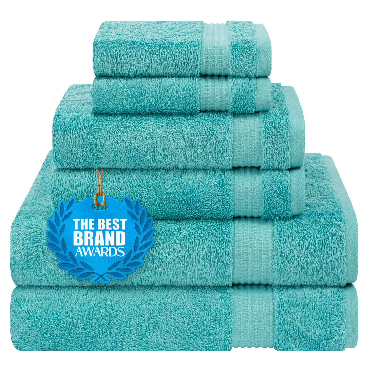Cotton Paradise 100% Cotton Turkish Towel Set, Soft Absorbent Quick Dry, 6 Piece Towel Set, Navy Blue