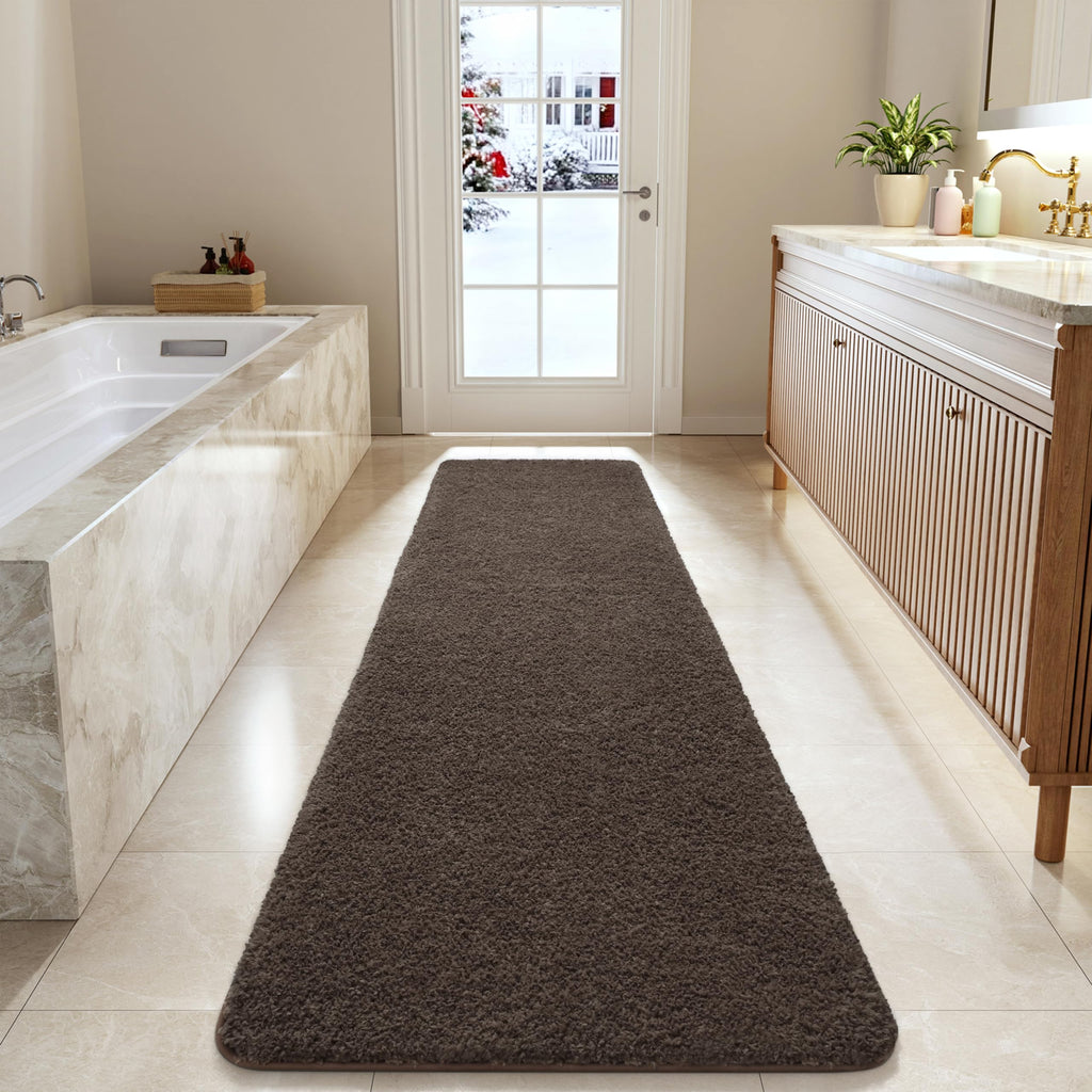 LOCHAS Bathroom Rug Runner 24x60 Inch, Bath Rugs Non Slip, Grey