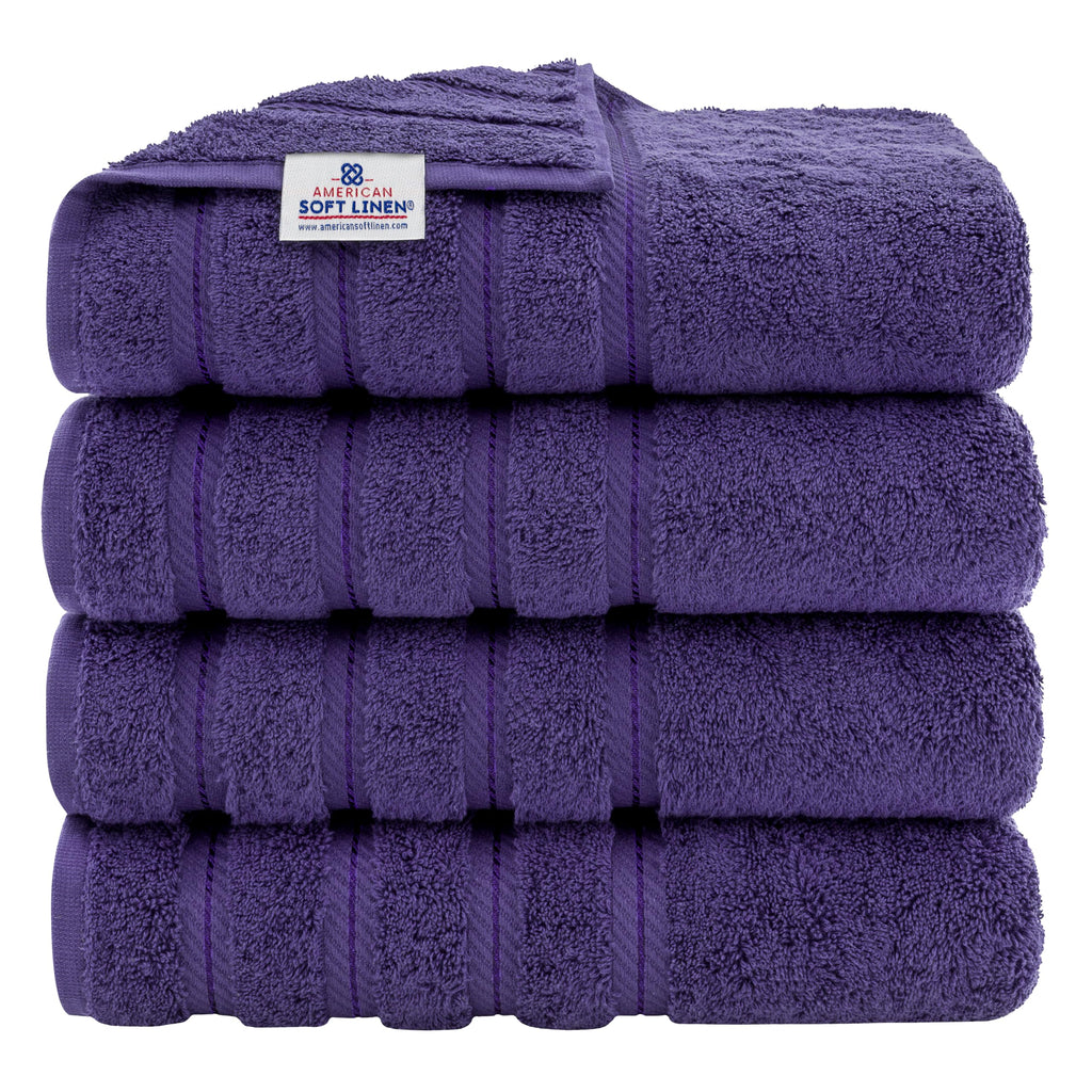 American Soft Linen 100% Cotton Luxury Turkish Towels, 4 PC Bath Towel Set