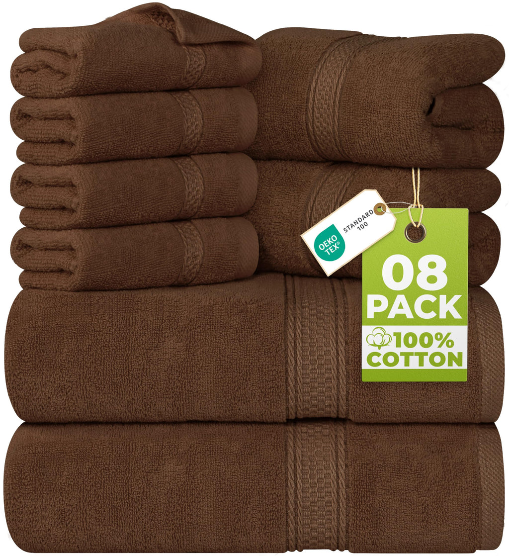 Utopia Towels 8 Piece Majestic Plush Luxury Towel Set, Cotton, Teal