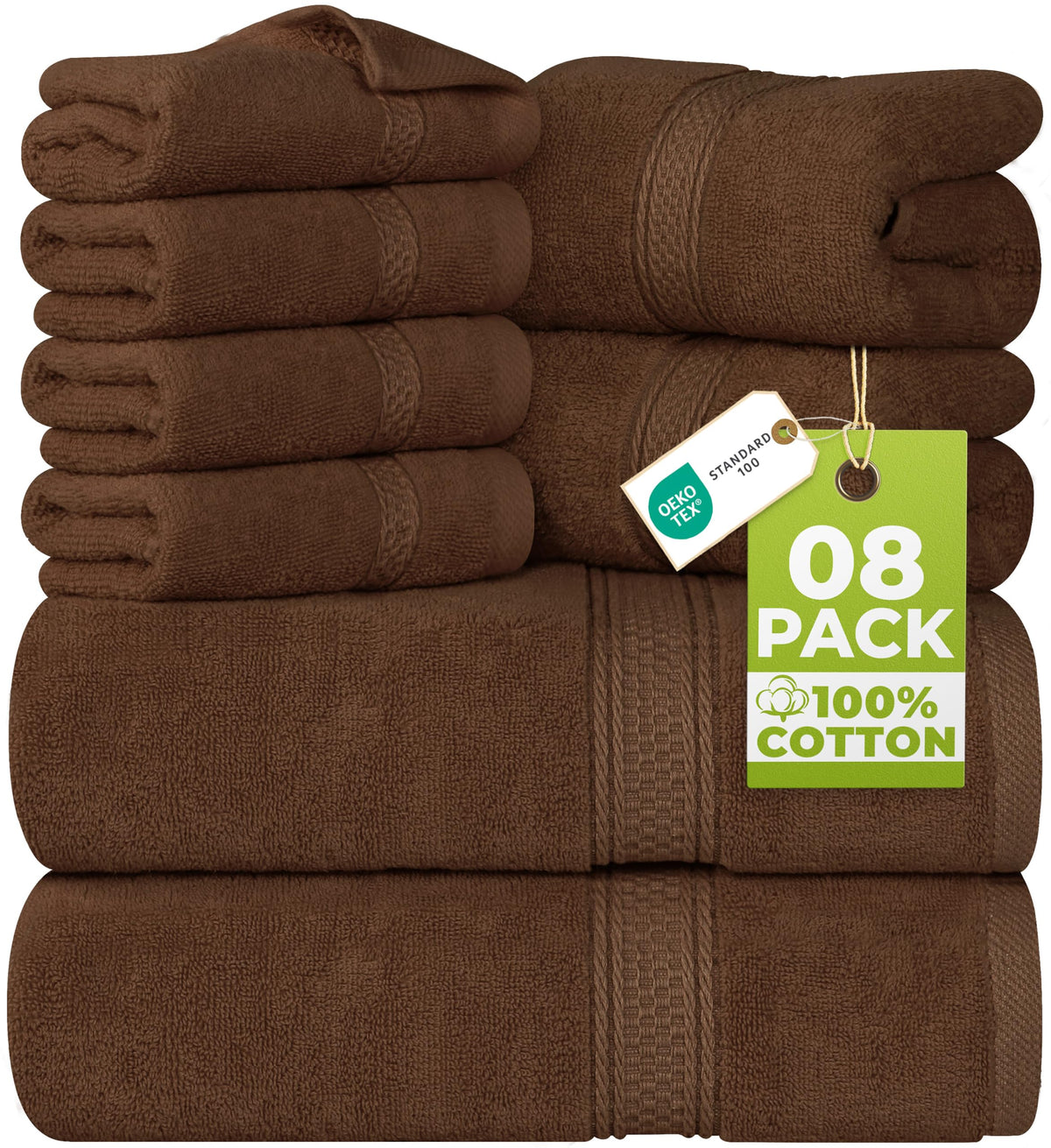 Utopia Towels 8 Piece Majestic Plush Luxury Towel Set, Cotton, Teal