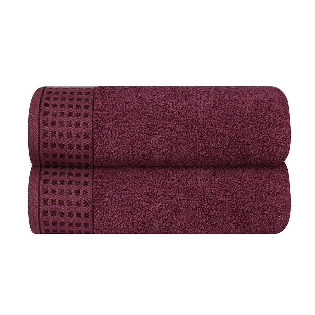 GLAMBURG 100% Cotton 2 Pack Oversized Bath Towel Set 28x55 Inches, Ultra Soft Highly Absorbant Compact Quickdry & Lightweight Large Bath Towels, Ideal for Gym Travel Camp Pool - Black