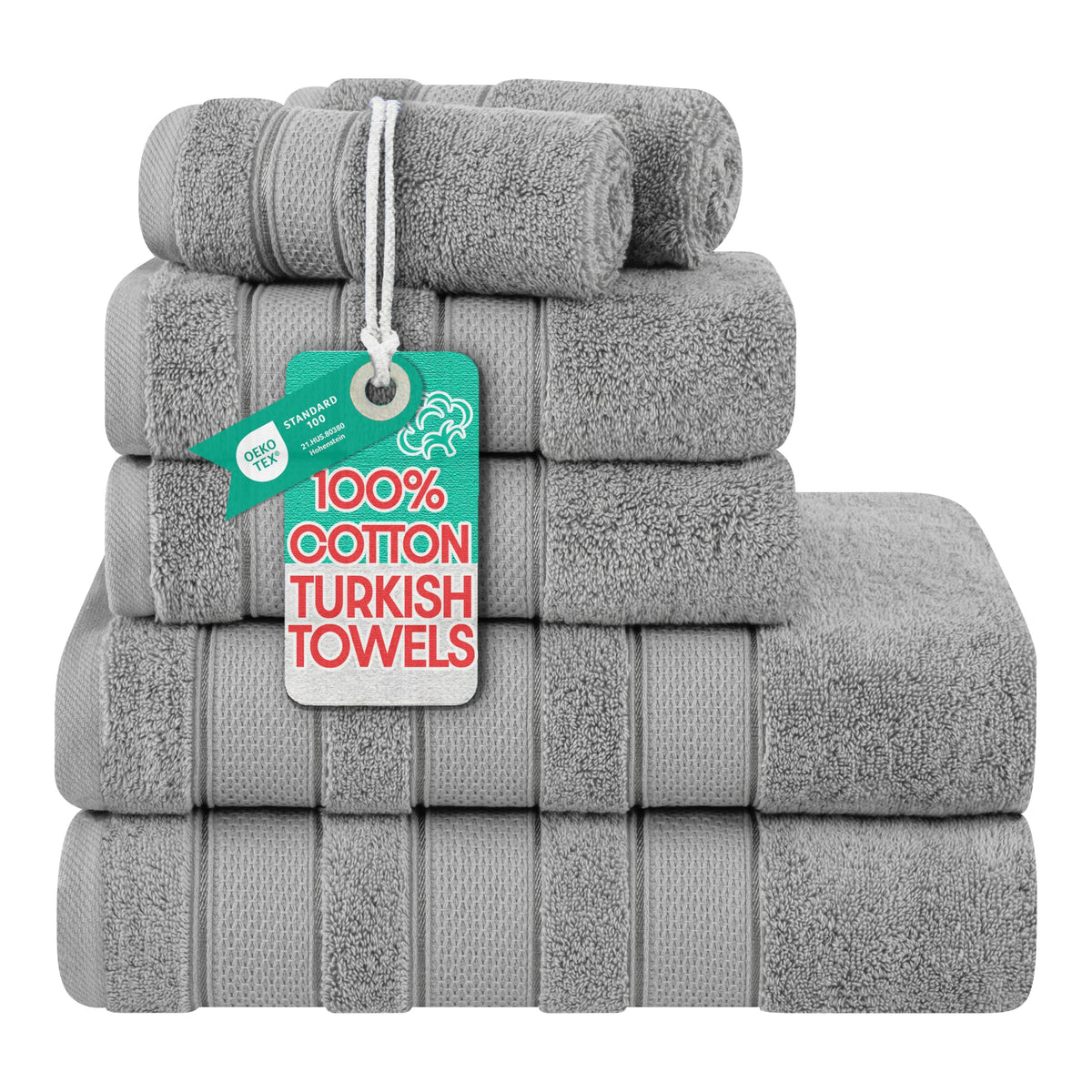 American Soft Linen Salem Turkish Bath Towel Set, 100% Cotton 600 GSM 6 Piece Towels for Bathroom, 2 Bath Towels 2 Hand Towels 2 Washcloths, Navy Blue