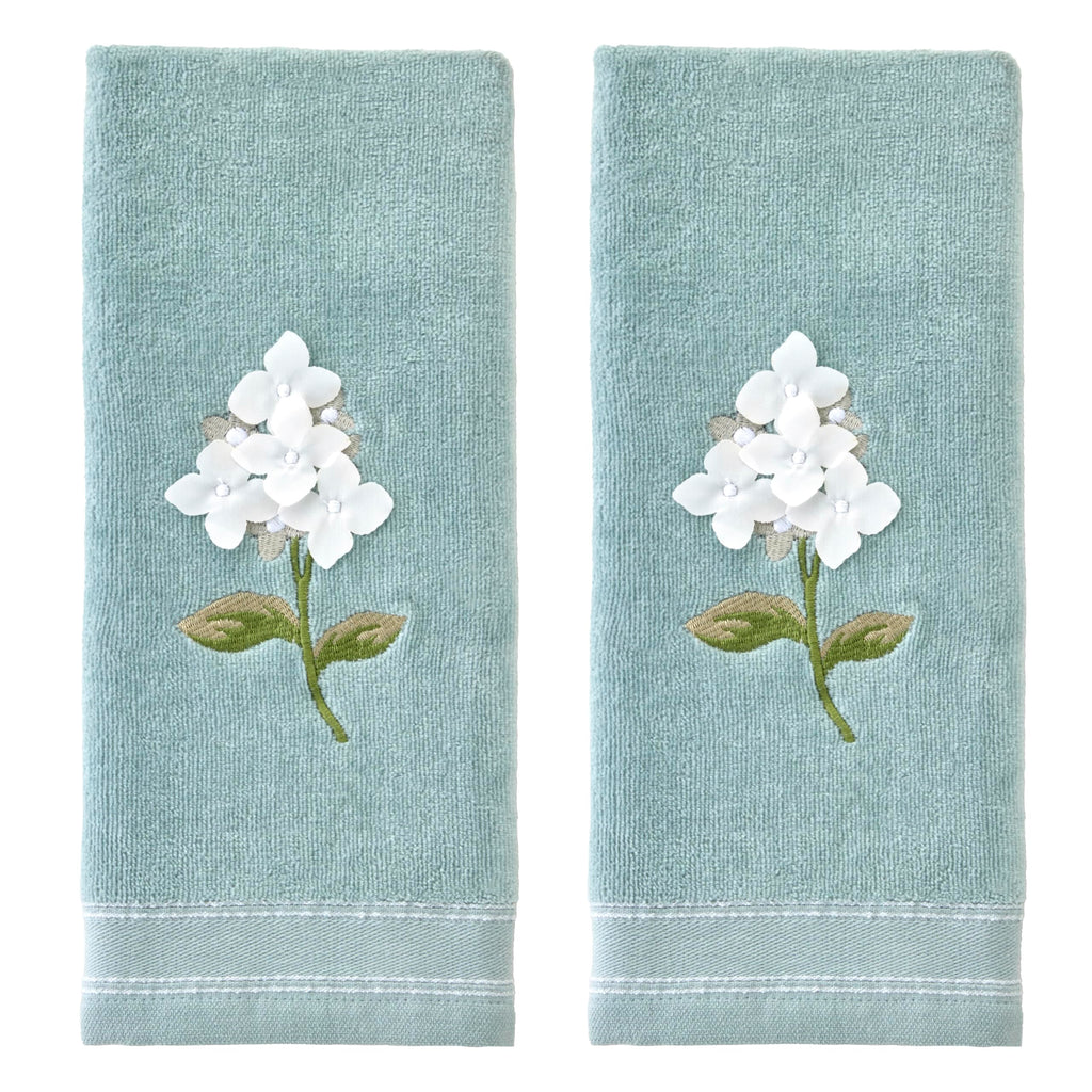 SKL Home Floral Hand Towel Set-2pc, 100% Cotton Jacquard, Gray