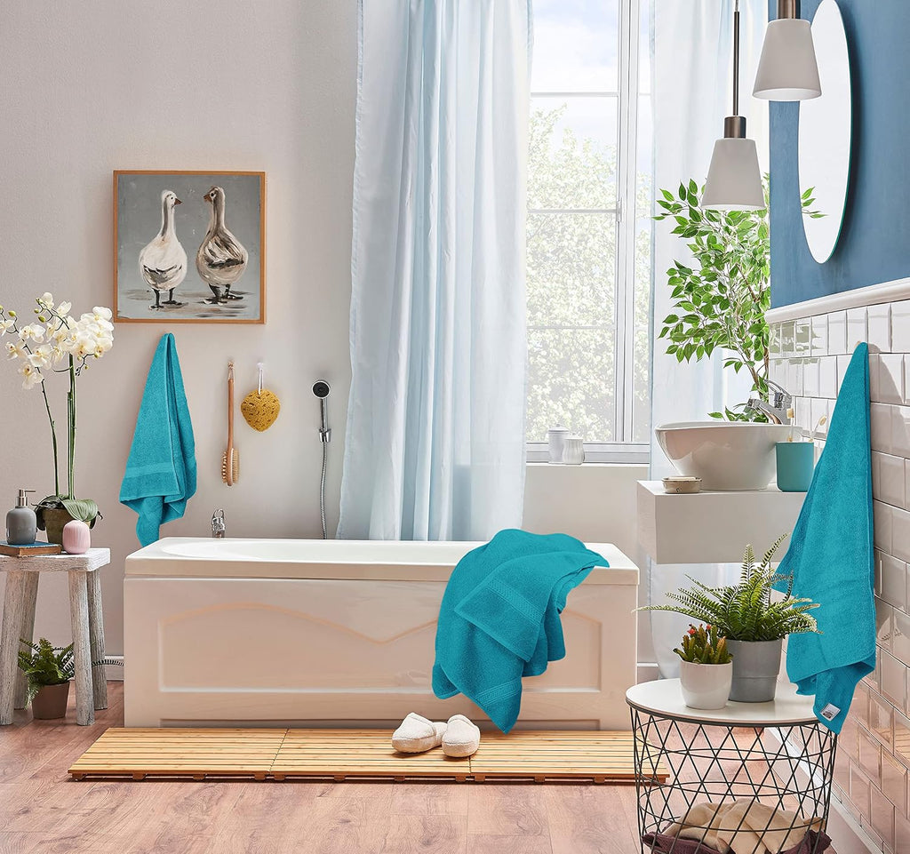 Utopia Towels 8 Piece Majestic Plush Luxury Towel Set, Cotton, Teal
