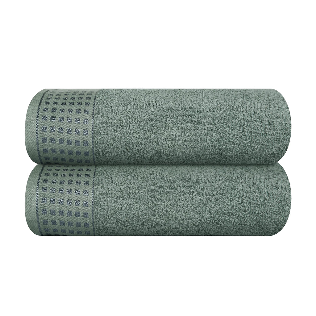 GLAMBURG 100% Cotton 2 Pack Oversized Bath Towel Set 28x55 Inches, Ultra Soft Highly Absorbant Compact Quickdry & Lightweight Large Bath Towels, Ideal for Gym Travel Camp Pool - Black