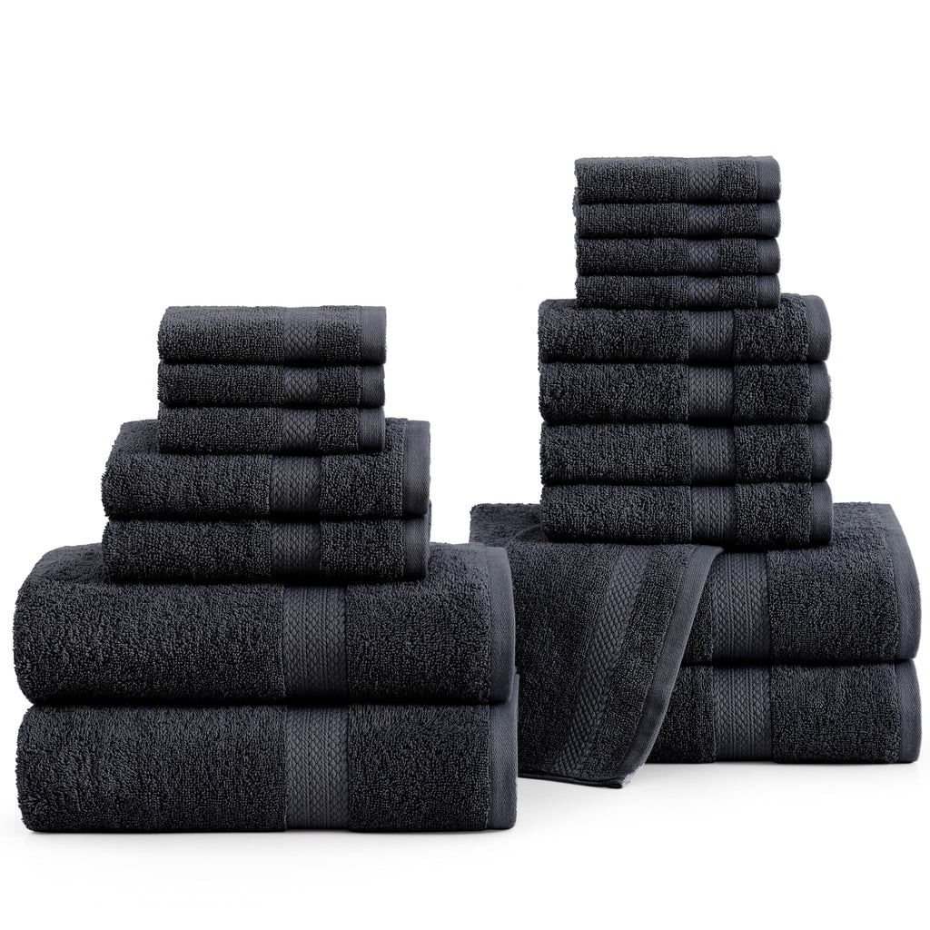 LANE LINEN Bath Towel Set Absorbent Quick Dry 100% Cotton - Wishful Mauve