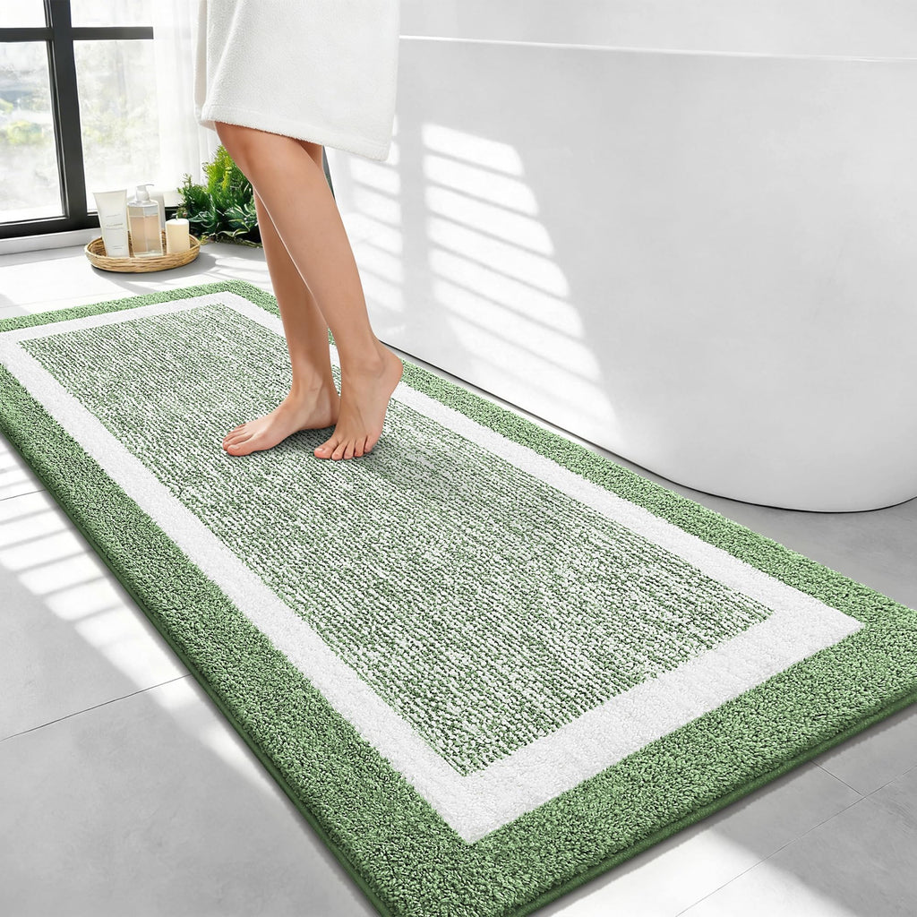 OLANLY Bathroom Rugs 36x24, Soft Absorbent Microfiber Bath Rugs, Grey
