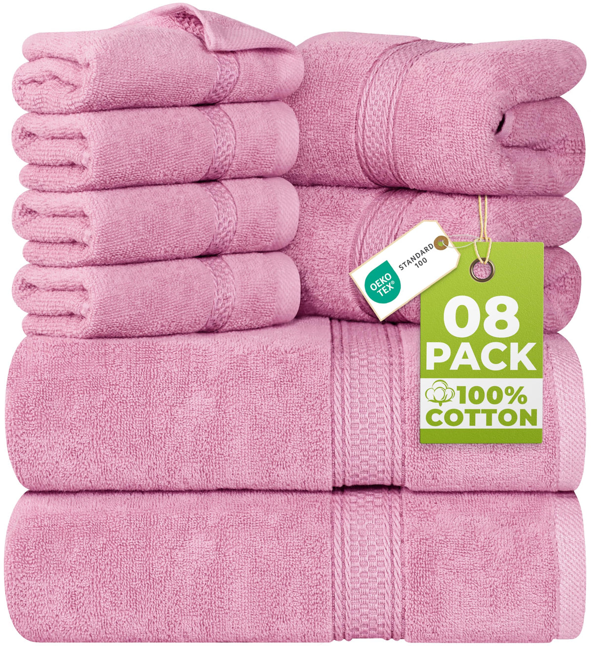 Utopia Towels 8 Piece Majestic Plush Luxury Towel Set, Cotton, Teal