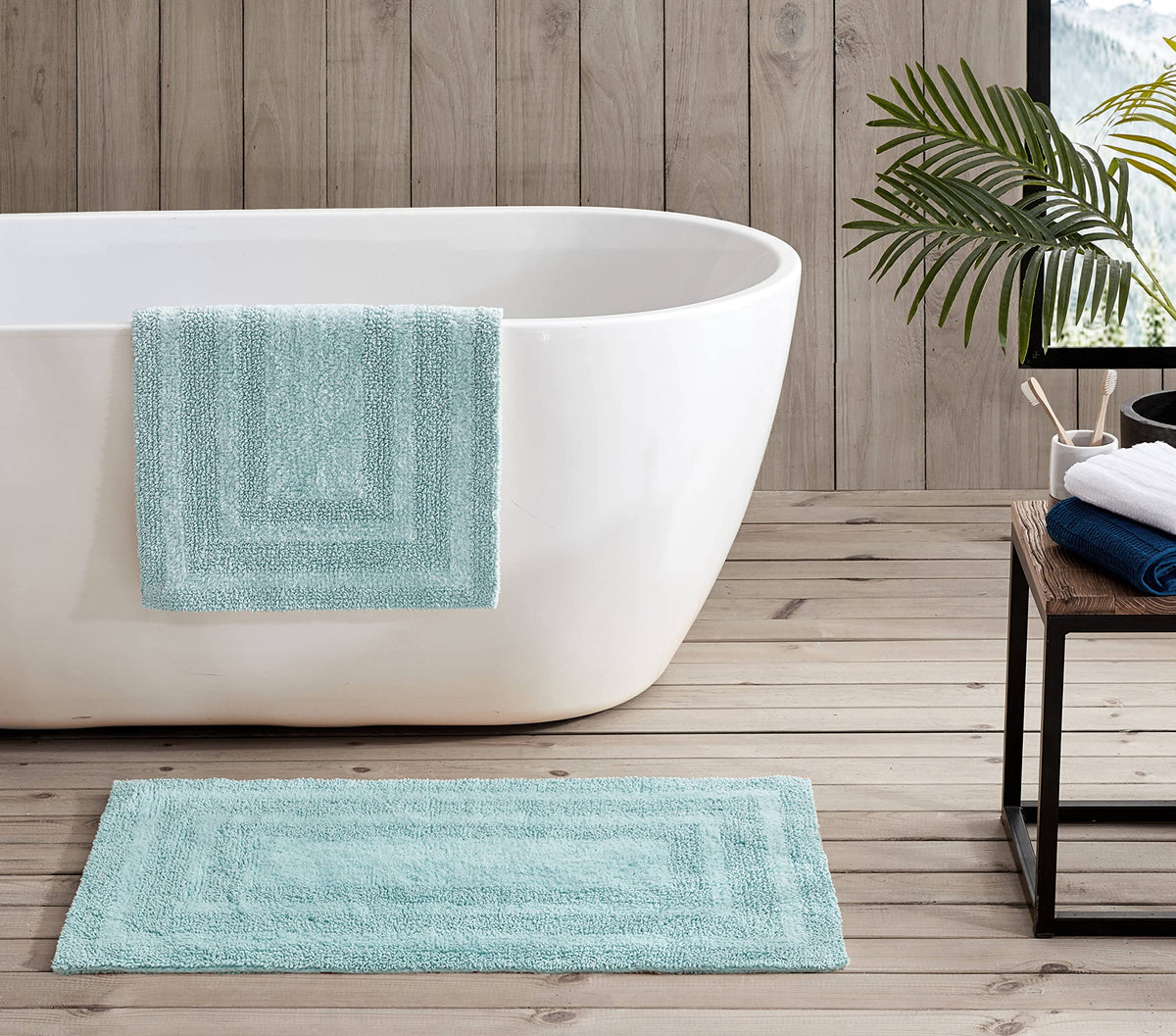 Eddie Bauer - 100% Cotton Bath Rugs, Absorbent Plush Bathroom Mats, 2 Pack