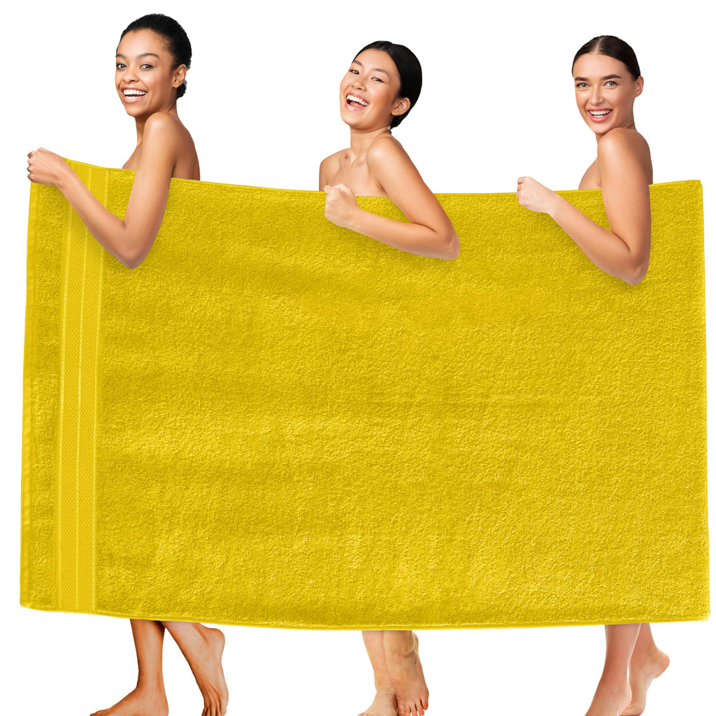 Elegant Comfort Luxury 6-Piece Towel Set, Premium Soft 100% Turkish Cotton, Three Line Popcorn Design 2 Bath Towels, 2 Hand Towels and 2 Washcloths Towel Set-Quick-Drying and Absorbent, Vibrant Orange