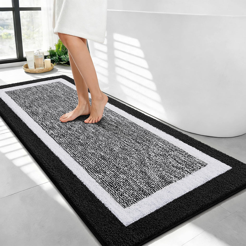 OLANLY Bathroom Rugs 36x24, Soft Absorbent Microfiber Bath Rugs, Grey