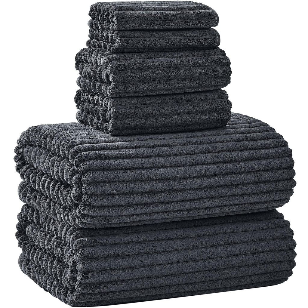 6 PC Bath Towel Set, 40"x80" Oversized Bath Sheets, Olive Green