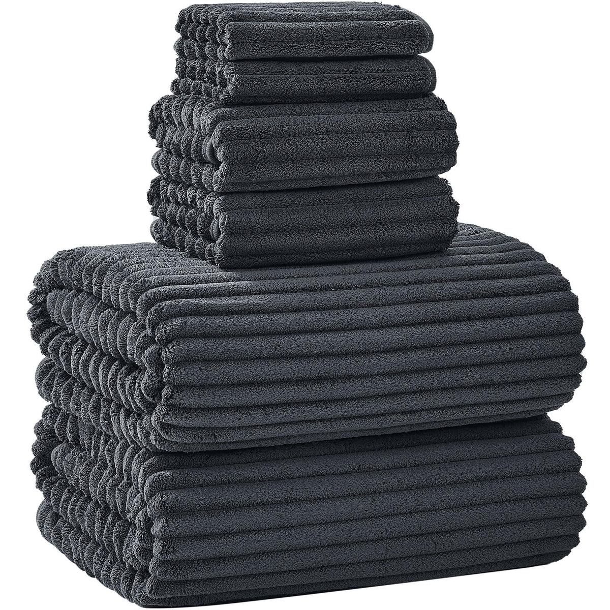 6 PC Bath Towel Set, 40"x80" Oversized Bath Sheets, Olive Green