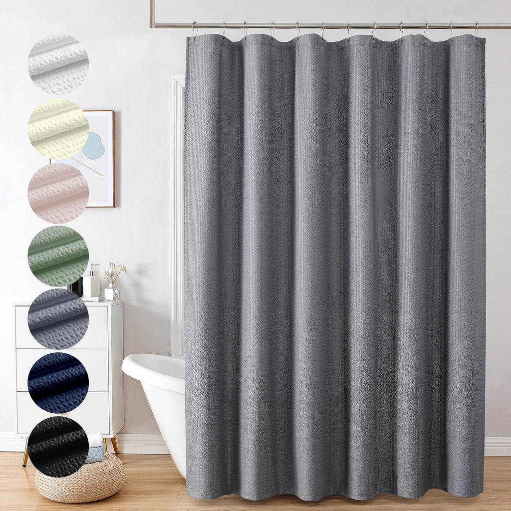 OVZME Berry Cute Shower Curtain, Embossed Textured Fabric Shower Curtain for Bathroom - Soft Cloth & Hotel Spa Luxury, Water Repellent, Machine Washable Shower Curtain, 72X72, Lemon Yellow