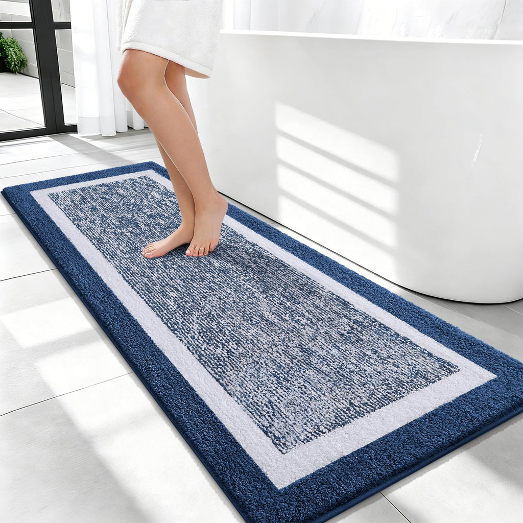 OLANLY Bathroom Rugs 36x24, Soft Absorbent Microfiber Bath Rugs, Grey
