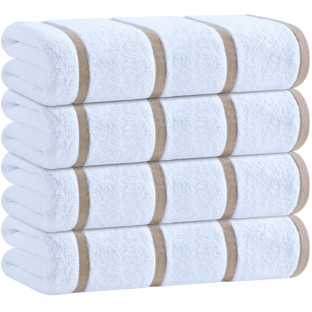 White Classic Cotton Pool Towels Oversized 30 x 60, 4 Pack, Navy Blue