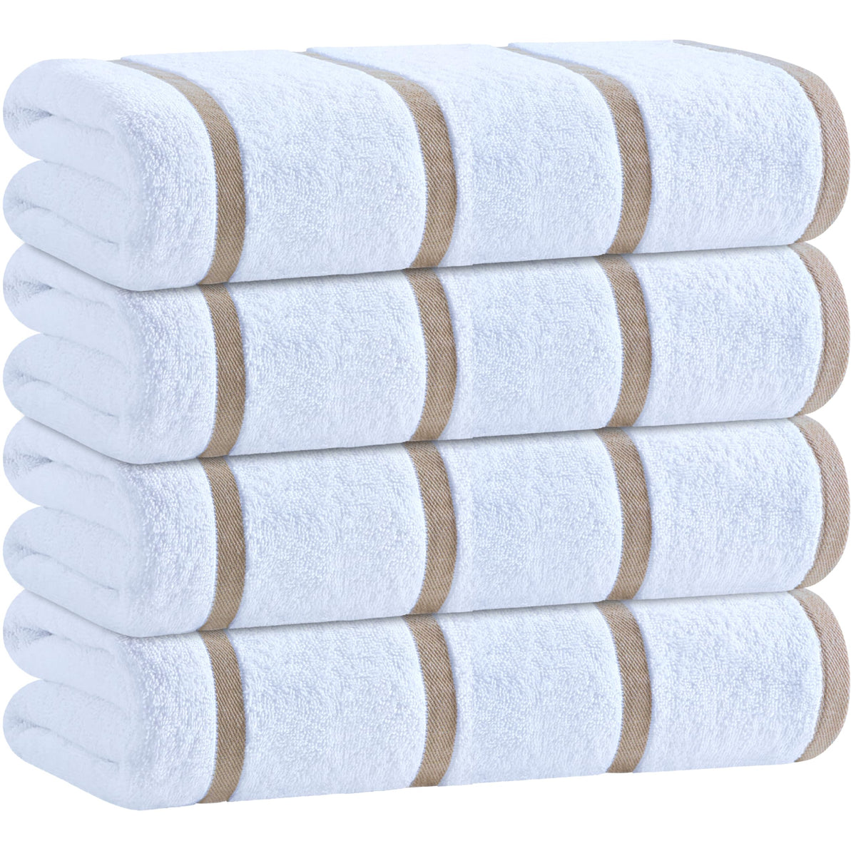 White Classic Cotton Pool Towels Oversized 30 x 60, 4 Pack, Navy Blue