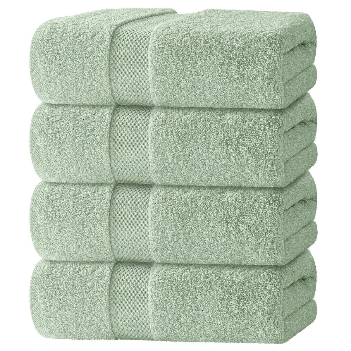 White Classic Luxury White Bath Towels - 4 Pack, 100% Turkish Cotton, 27x54