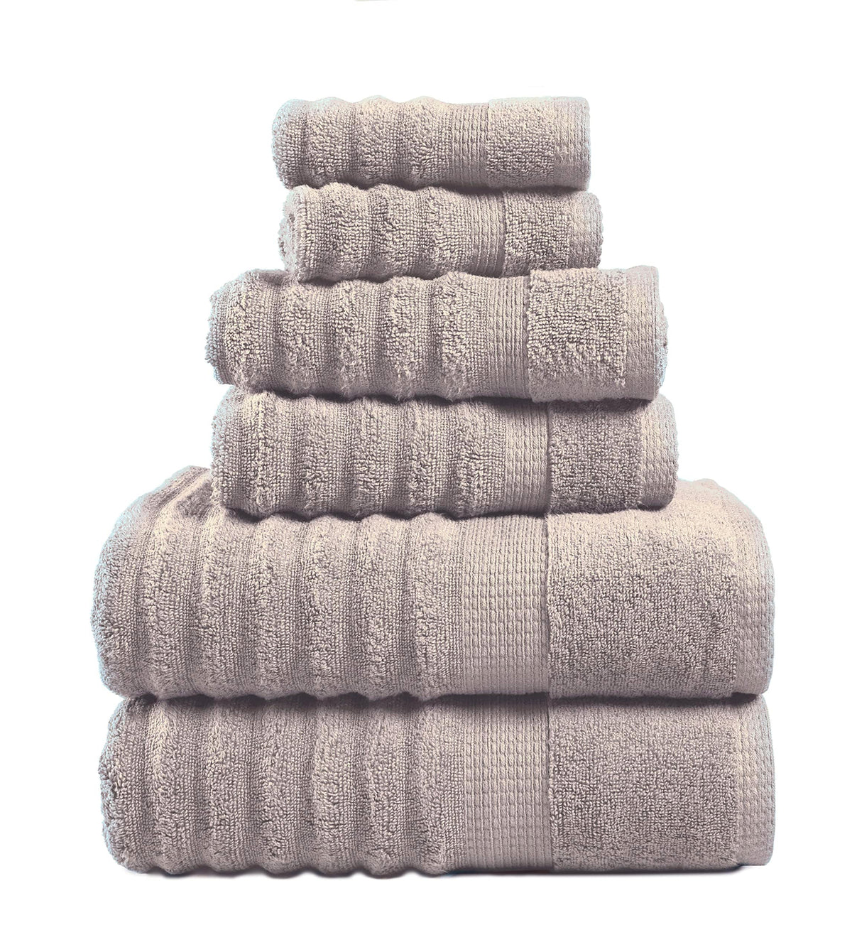 LANE LINEN Bath Towel Set Absorbent Quick Dry 100% Cotton - Wishful Mauve