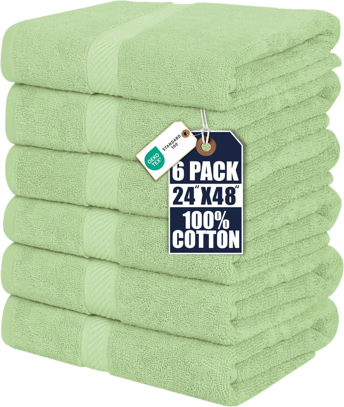 Utopia Towels 6 Pack Medium Bath Towels, 24x48 in, 500 GSM Cotton, Grey