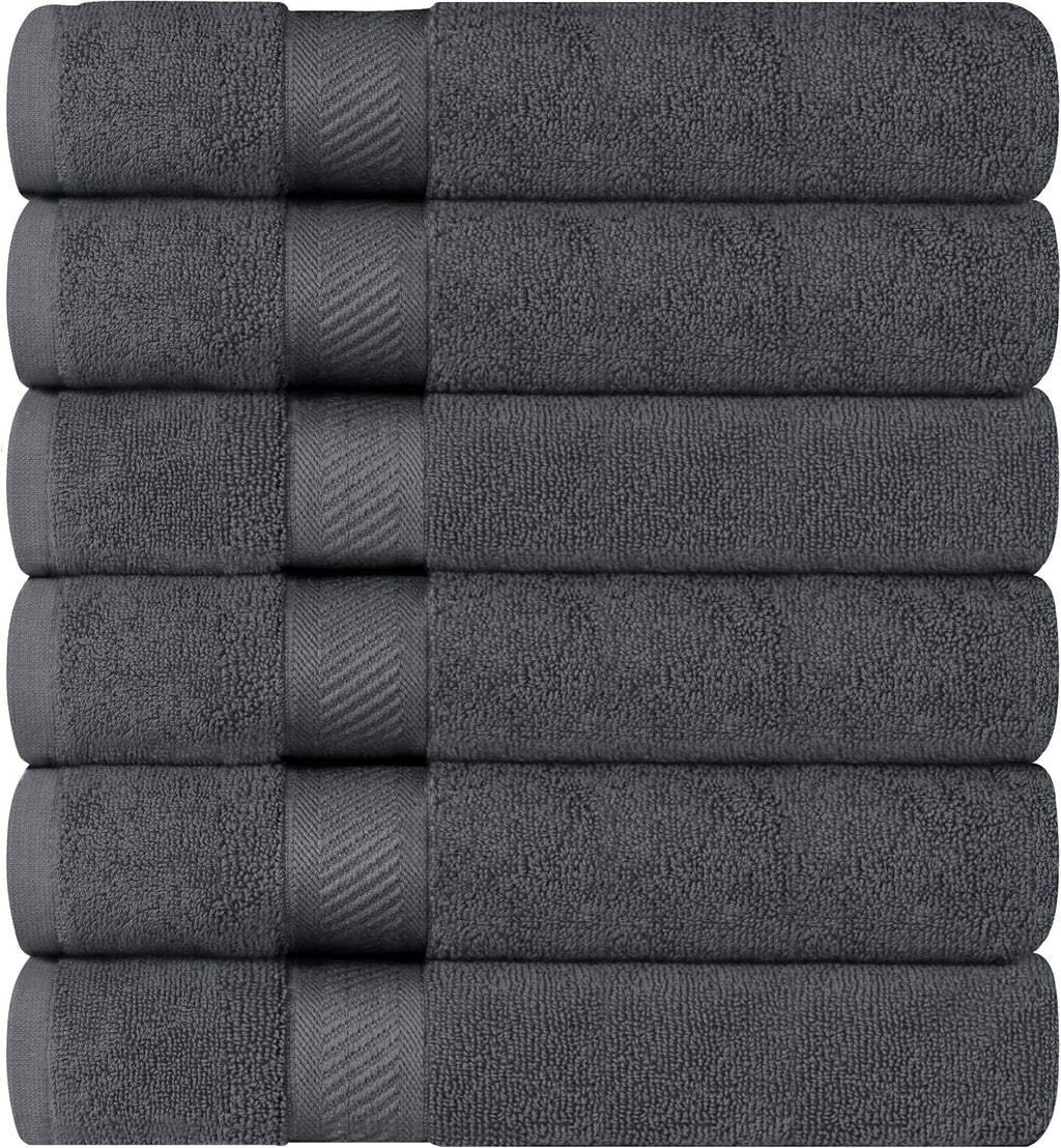 Utopia Towels 6 Pack Medium Bath Towels, 24x48 in, 500 GSM Cotton, Grey