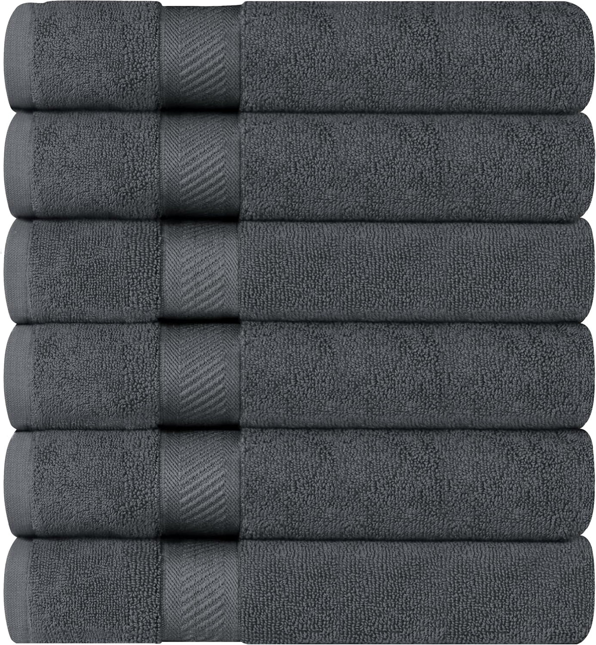 Utopia Towels 6 Pack Medium Bath Towels, 24x48 in, 500 GSM Cotton, Grey