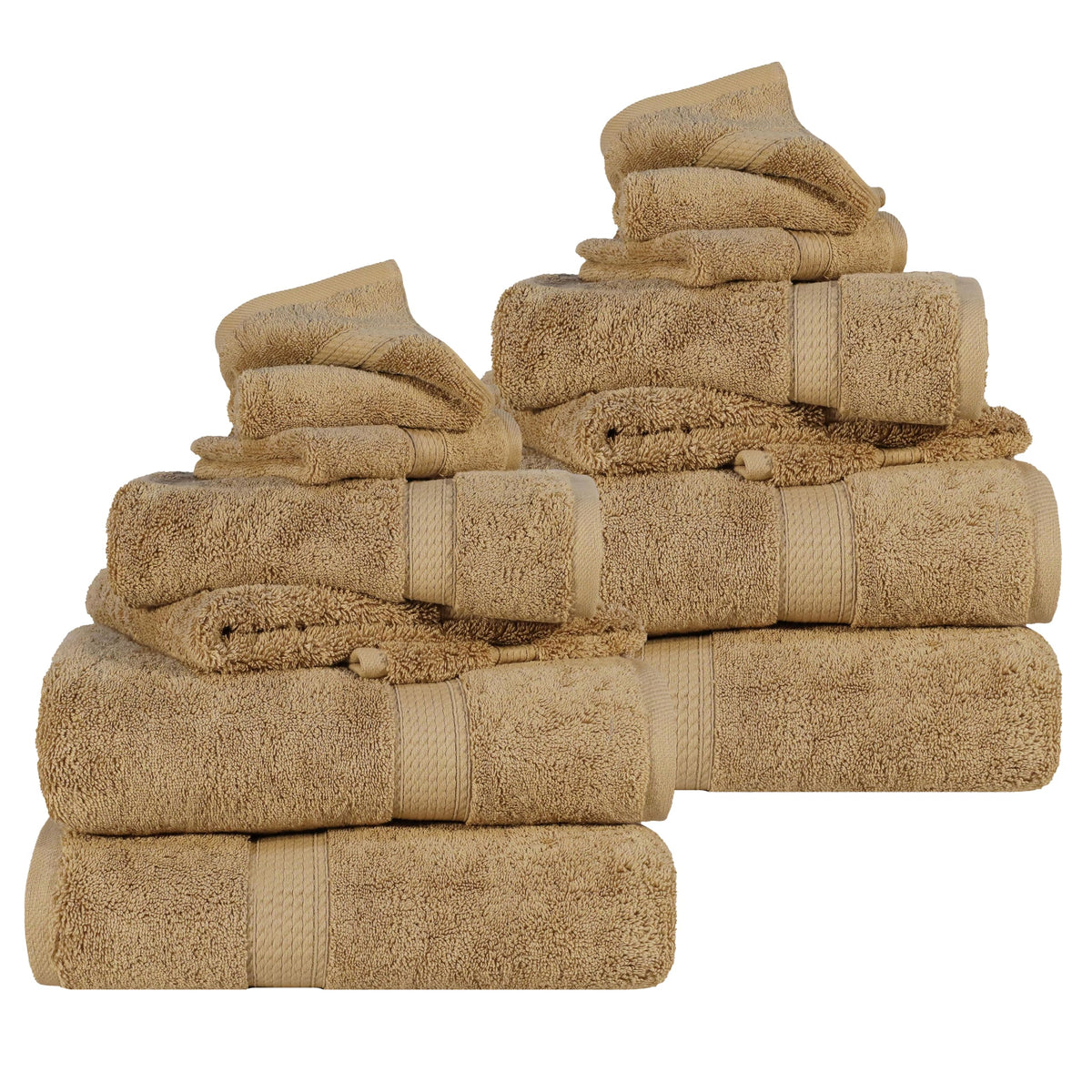 SUPERIOR Egyptian Cotton Plush & Absorbent, Hand Towel Set of 4, Cream