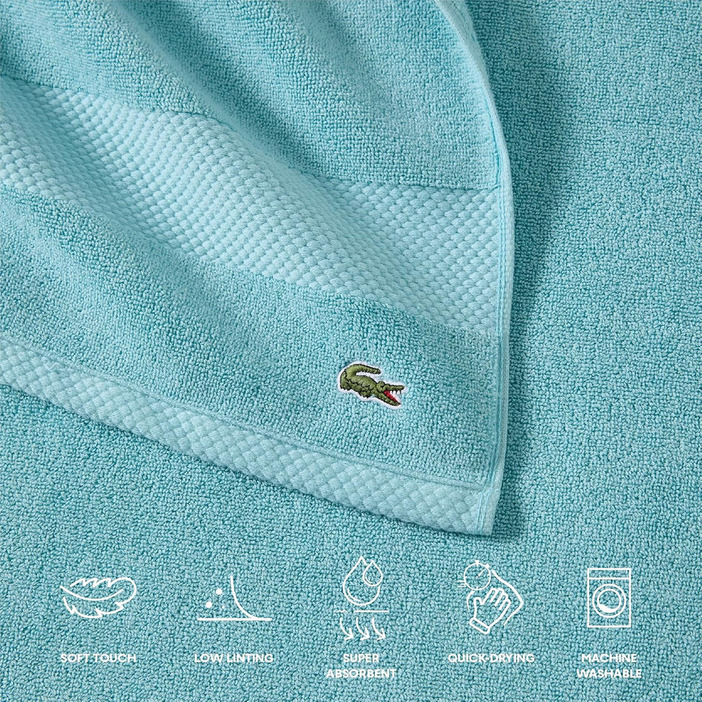 Lacoste Heritage 100% Supima Cotton Bath Towel 30" x 54", Celestial