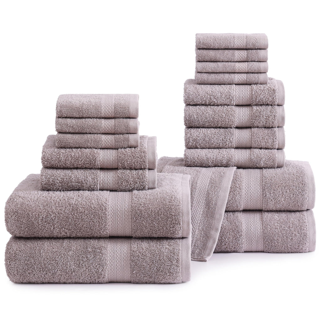 LANE LINEN Bath Towel Set Absorbent Quick Dry 100% Cotton - Wishful Mauve