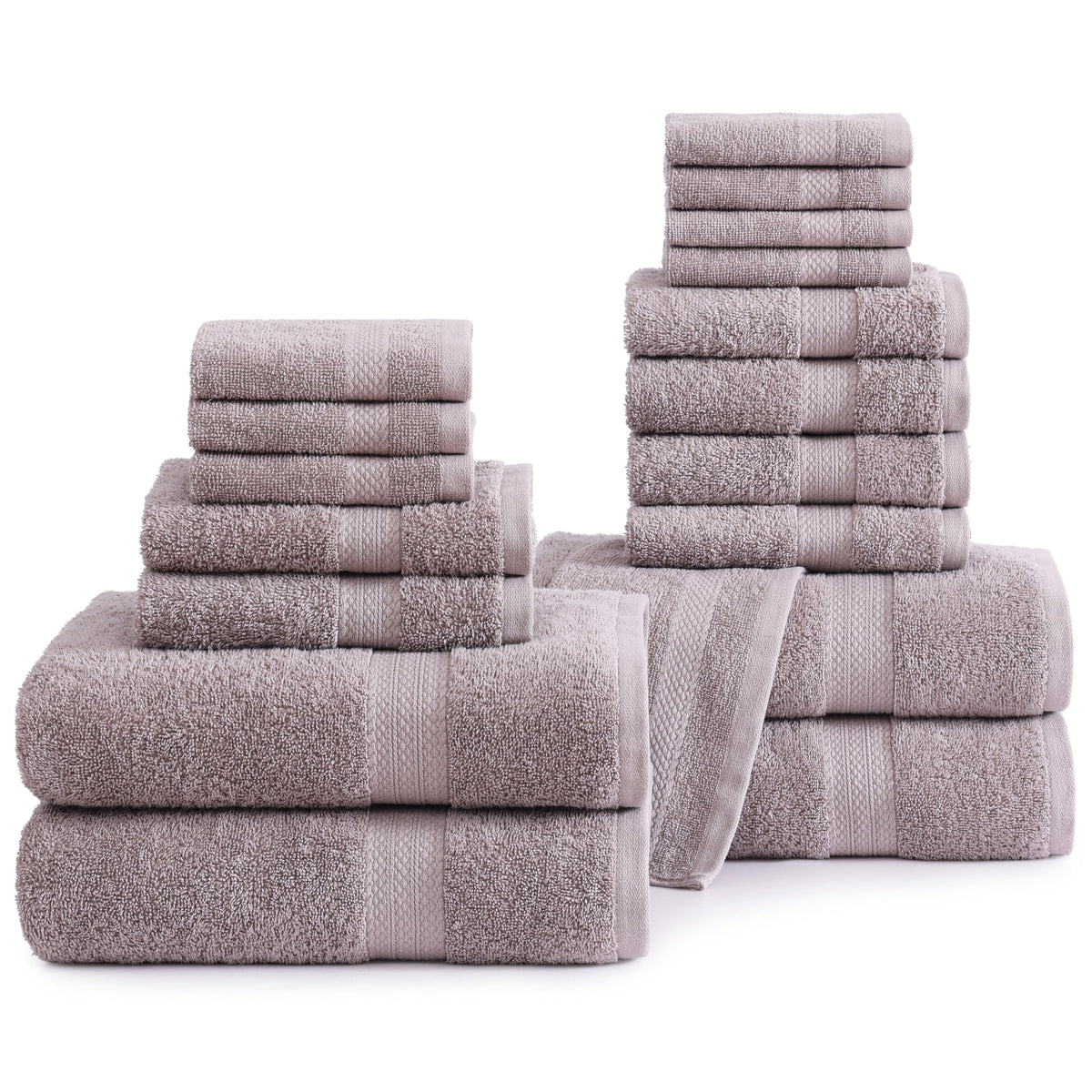 LANE LINEN Bath Towel Set Absorbent Quick Dry 100% Cotton - Wishful Mauve