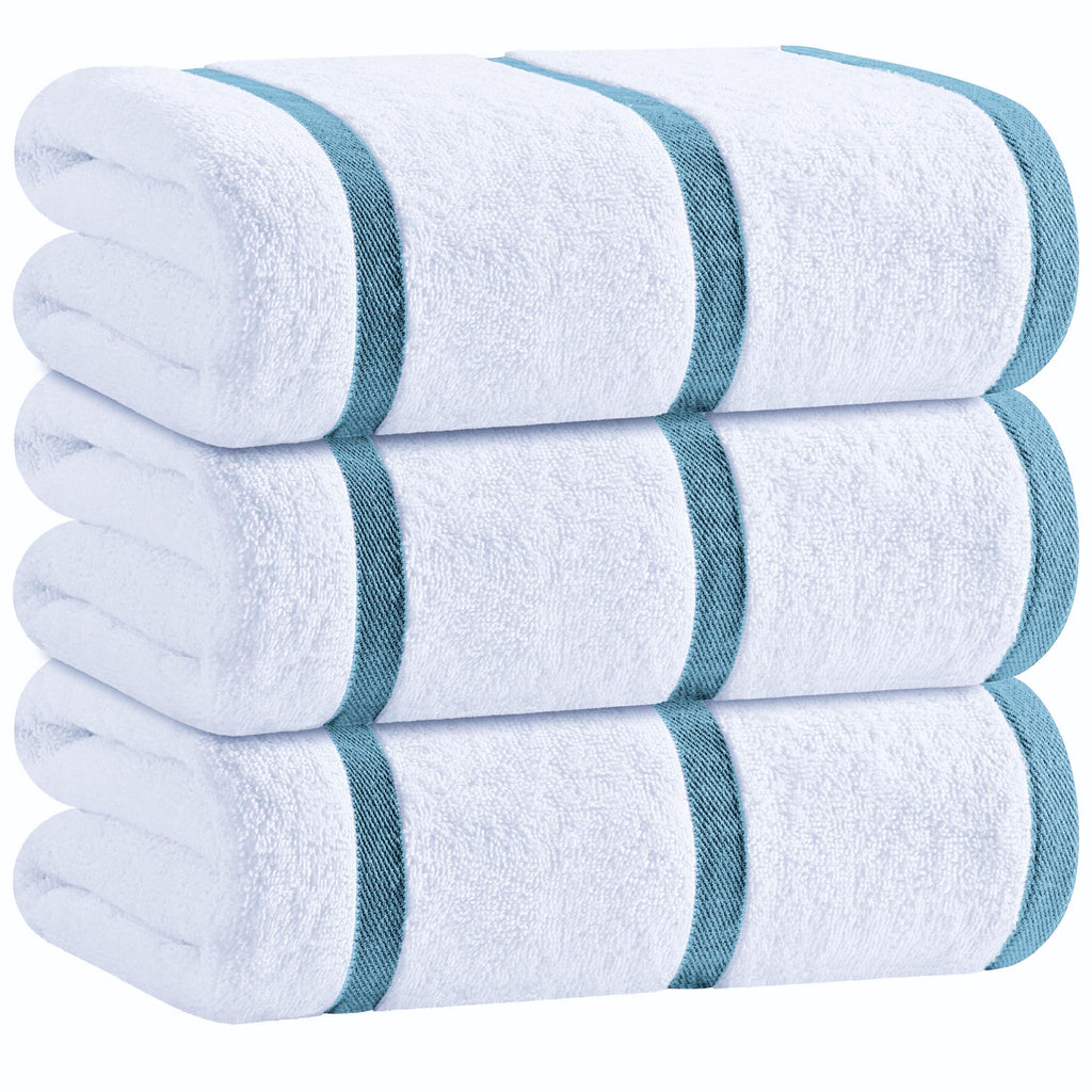 White Classic Cotton Pool Towels Oversized 30 x 60, 4 Pack, Navy Blue